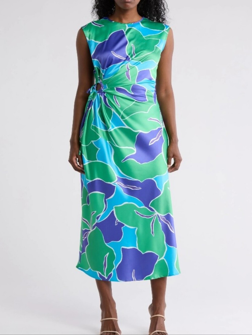 Melloday Midi Dress in Green & Blue